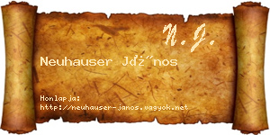 Neuhauser János névjegykártya